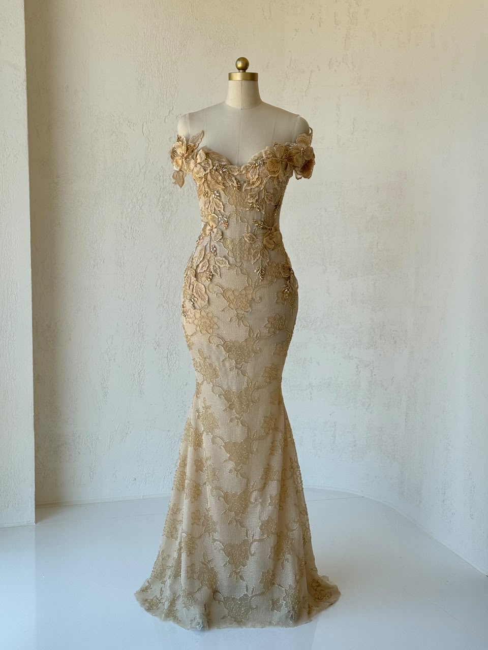 Beige Florentine Gown– Teuta Matoshi