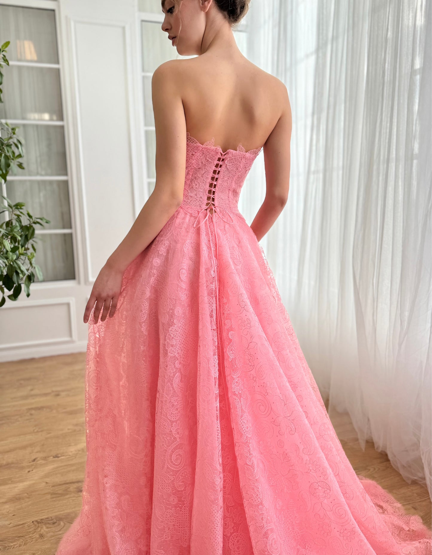 Pink A-Line dress with no sleeves