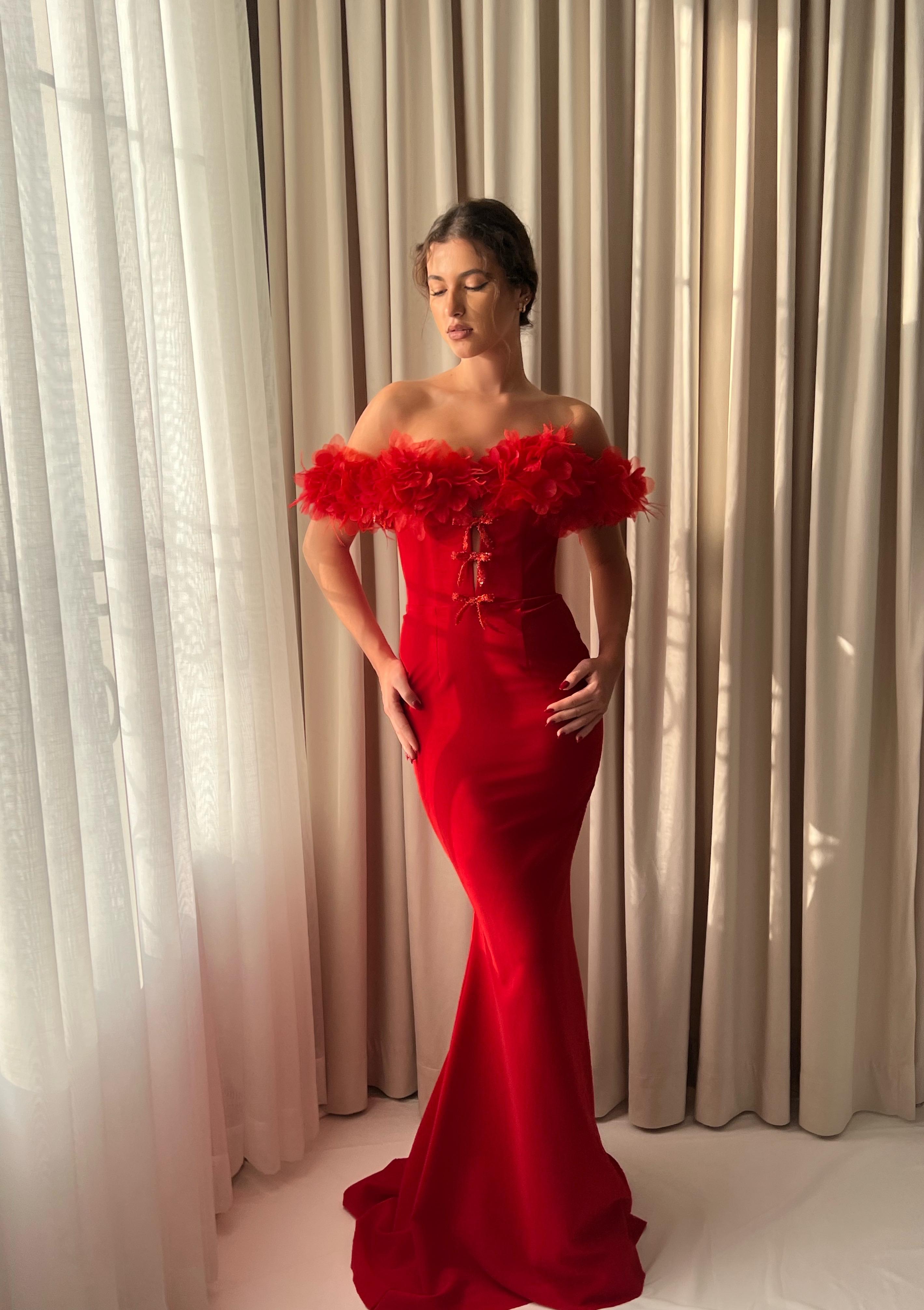 Fiery Rose Mermaid Dress Teuta Matoshi Fiery Rose Mermaid Dress Teuta Matoshi