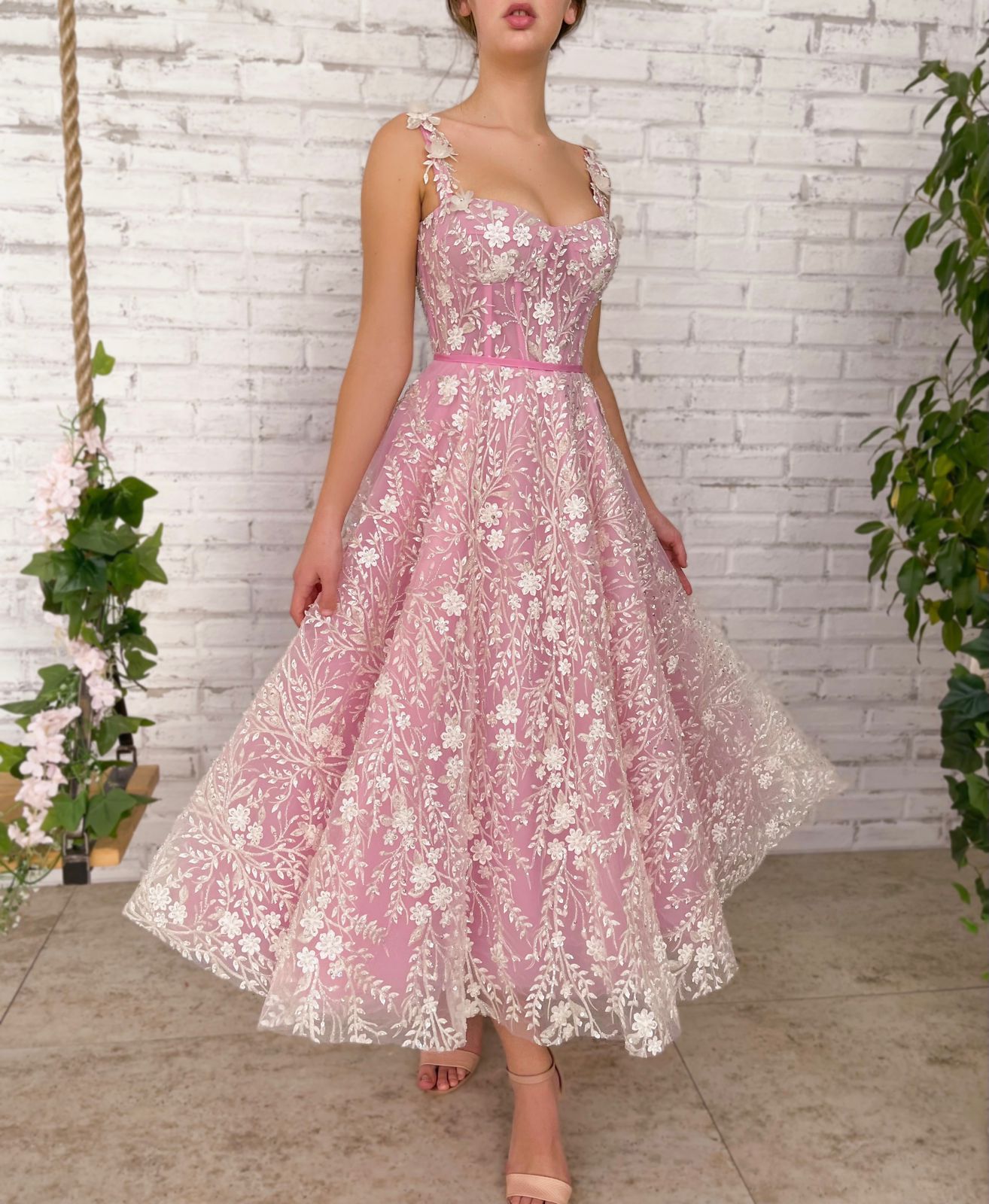 Dreamweaver's Floral Symphony Dress - Teuta Matoshi