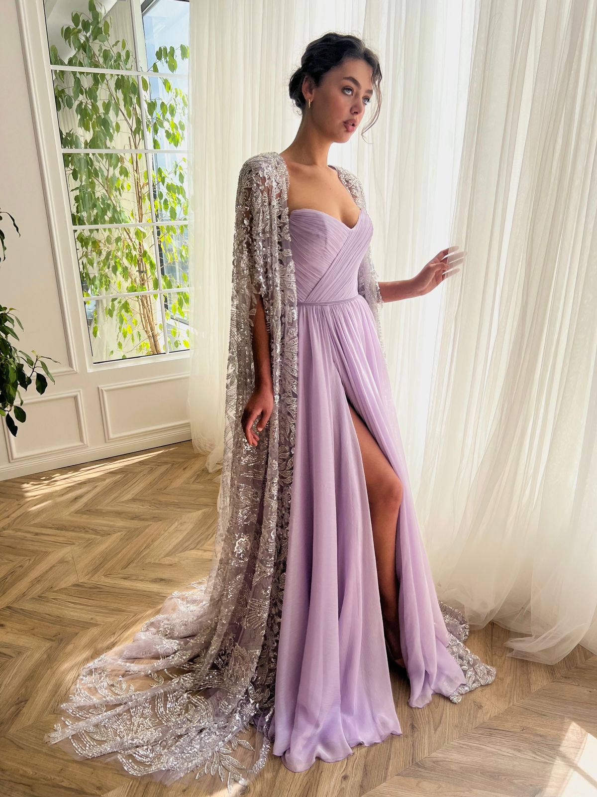 Lavender Regalia Cascade Gown Teuta Matoshi Lavender Regalia Cascade Gown Teuta Matoshi