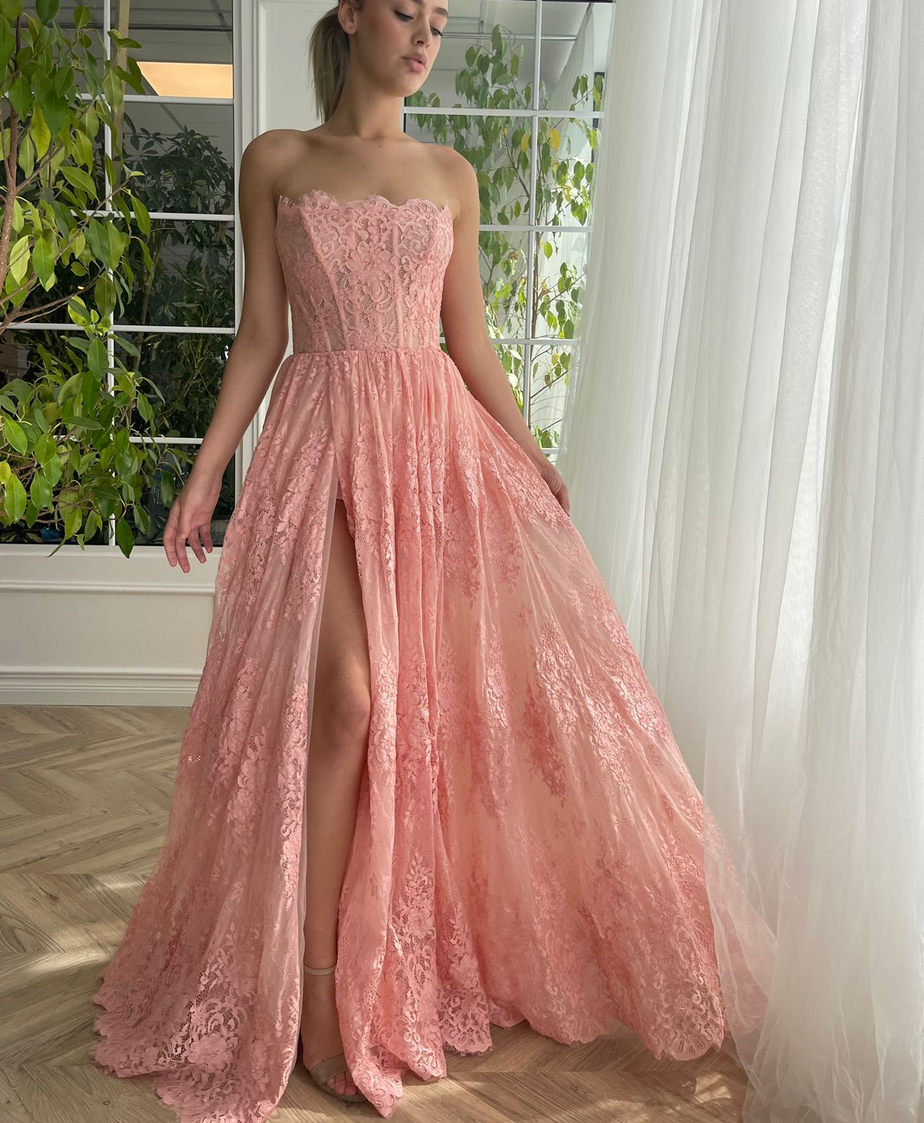 Pink A-Line dress with no sleeves