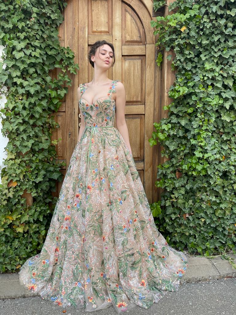 Whispering Forest Corset Gown– Teuta Matoshi