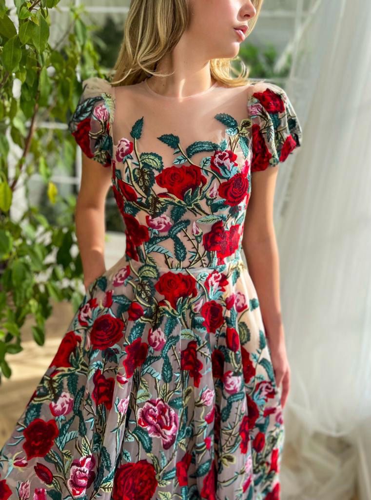 Rose Romance Mesh Gown - Teuta Matoshi
