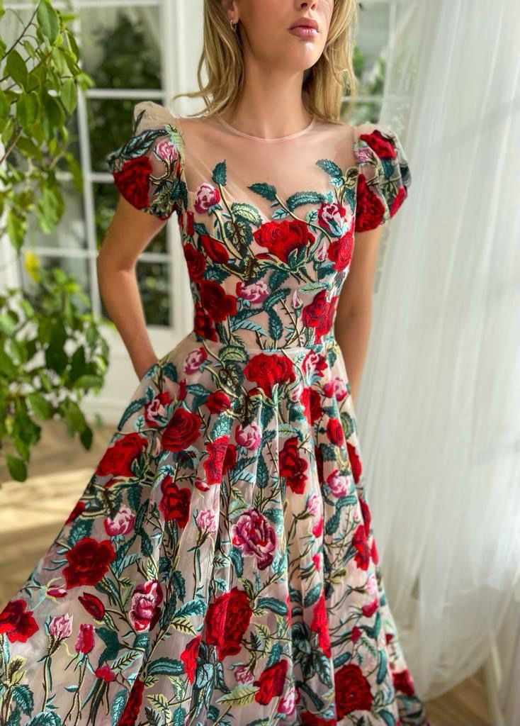Rose Romance Mesh Gown - Teuta Matoshi