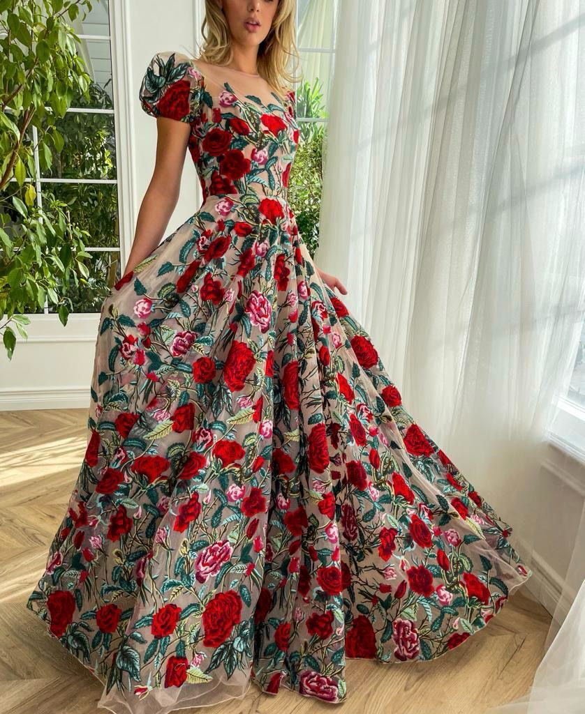 Rose Romance Mesh Gown - Teuta Matoshi