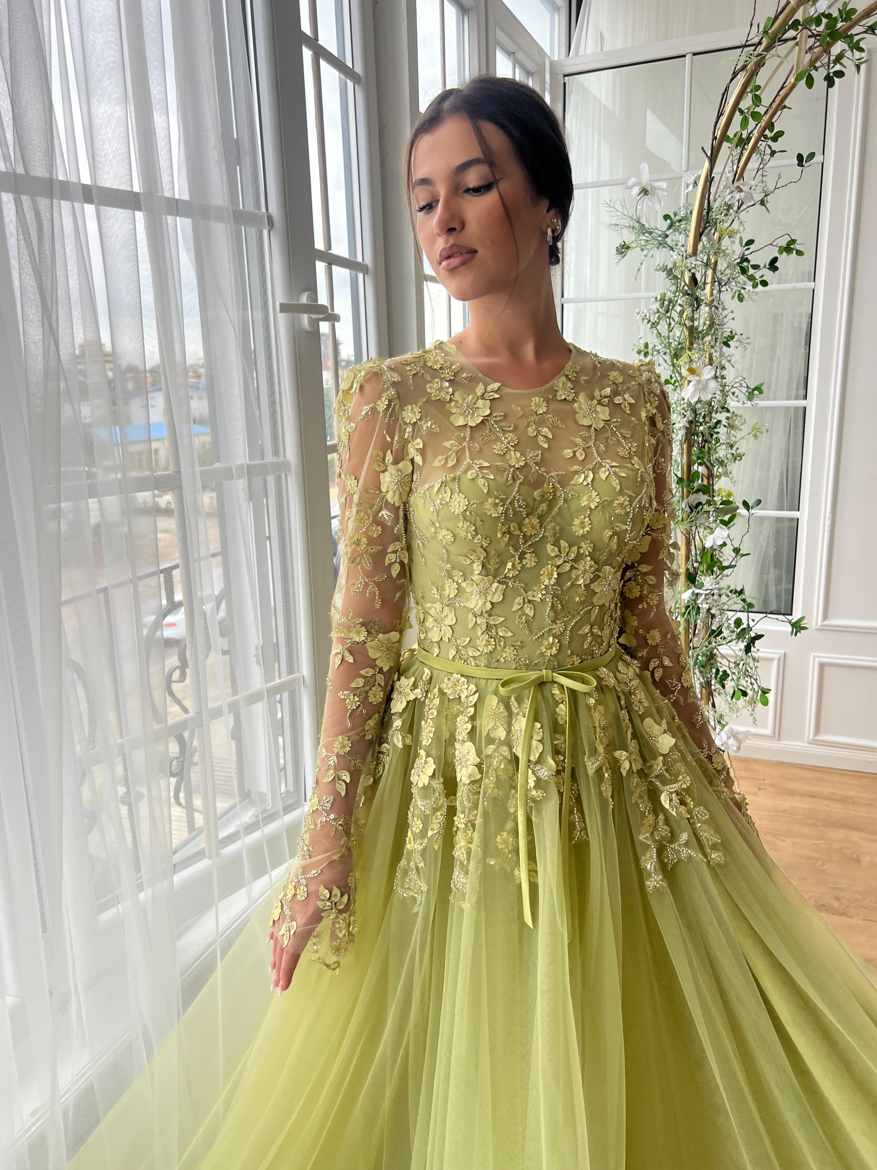 Olive Bloom Gown Teuta Matoshi Olive Bloom Gown Teuta Matoshi