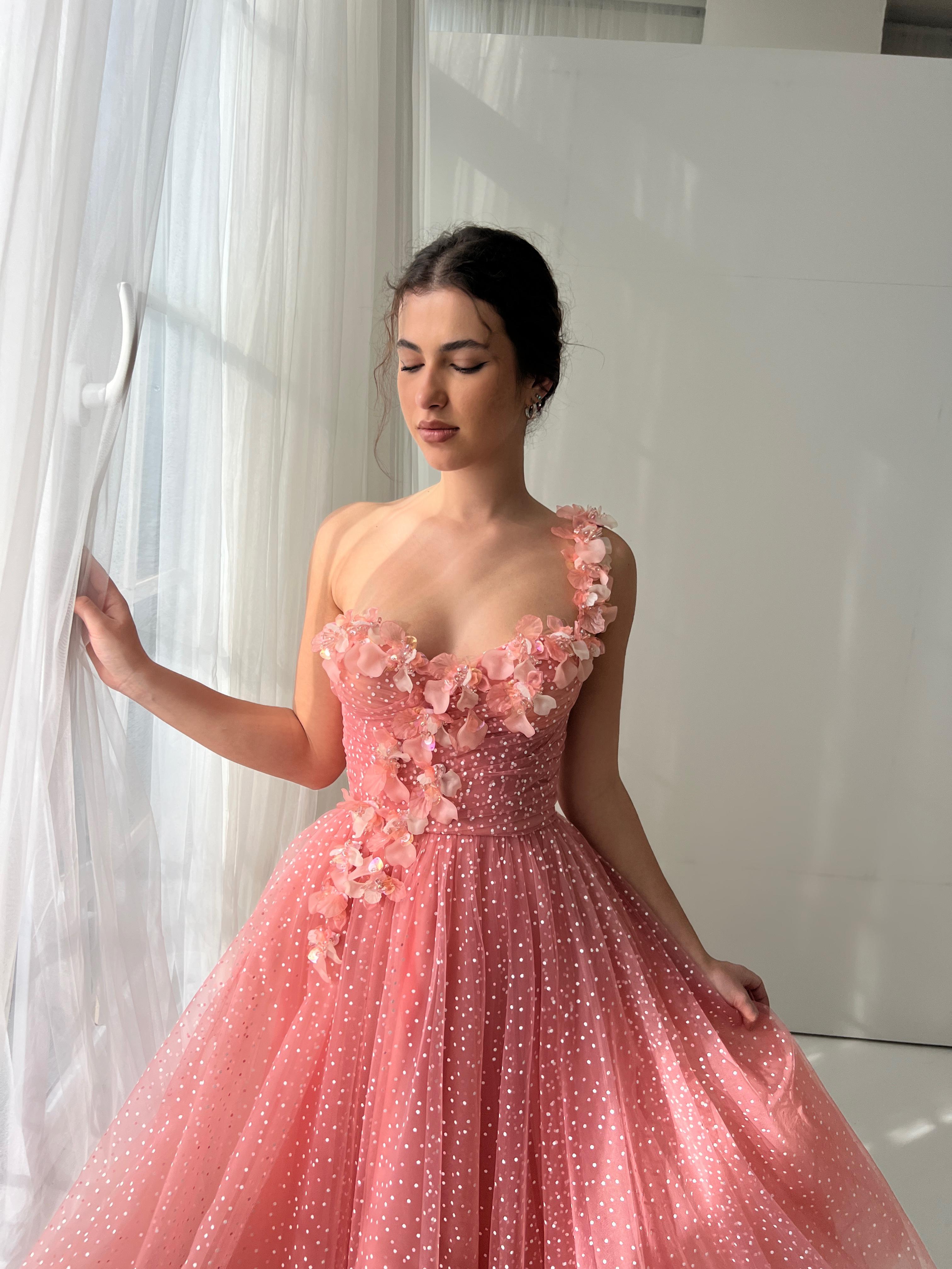pink moon dress Moon Petals Midi Dress Teuta Matoshi