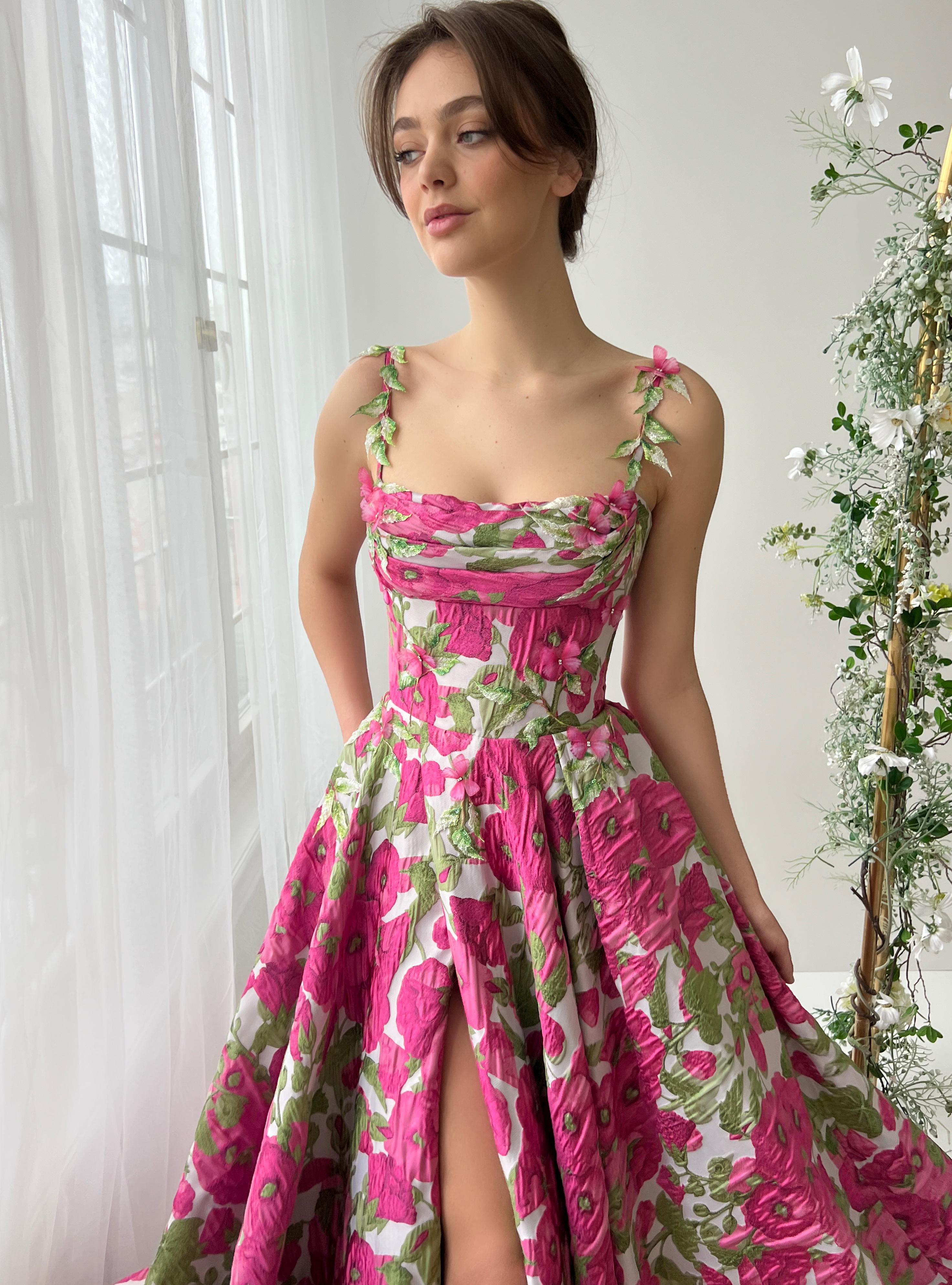 jacquard cocktail dress Spring Jacquard Gown– Teuta Matoshi