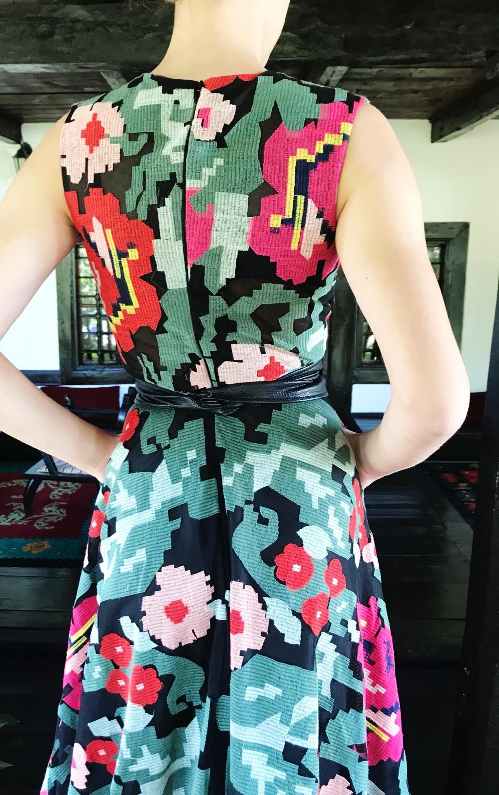 Colorful A-Line dress with no sleeves