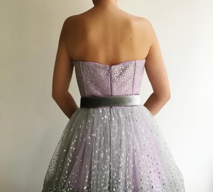Purple A-Line dress with belt and no sleeves