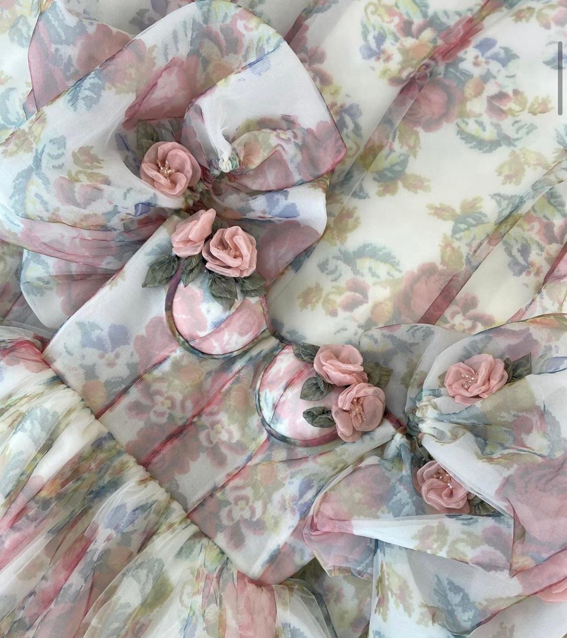 White A-Line dress with embroidery and off the shoulder sleeves