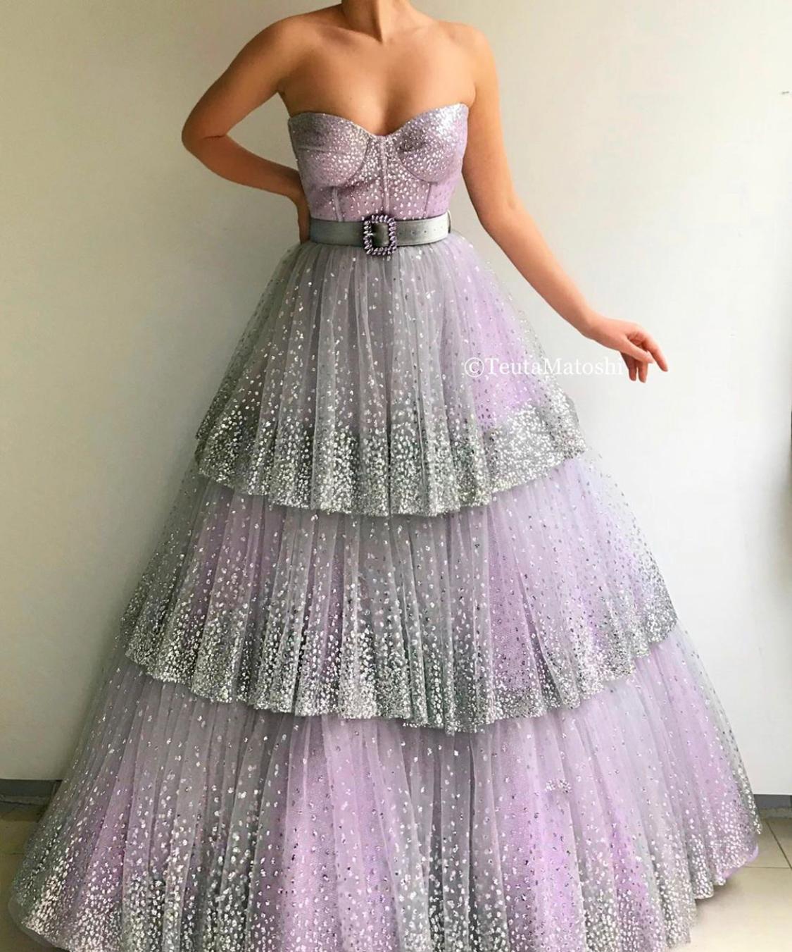 Purple A-Line dress with belt and no sleeves