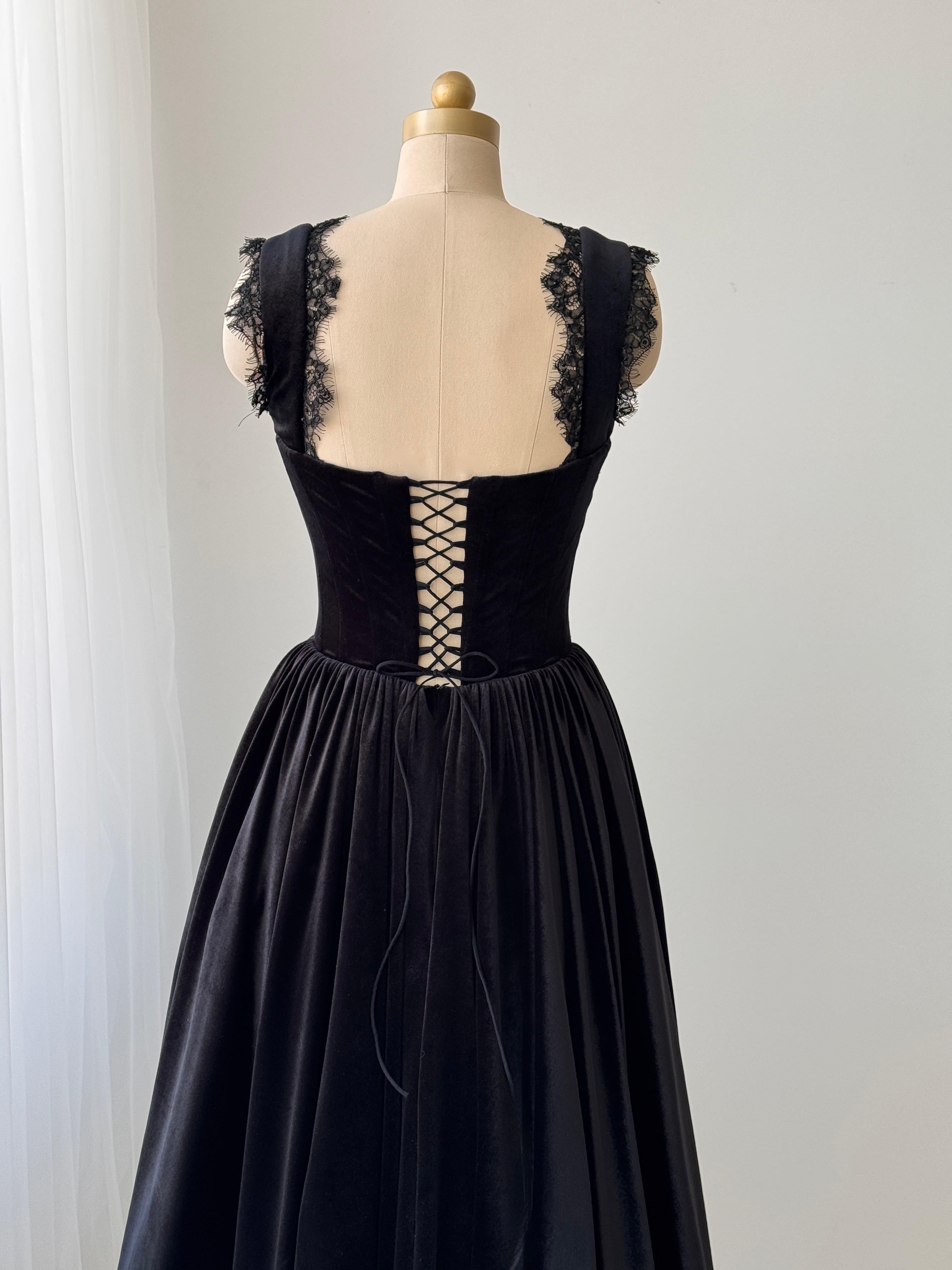 black velvet midi dress Black Velvet Midi Dress– Teuta Matoshi