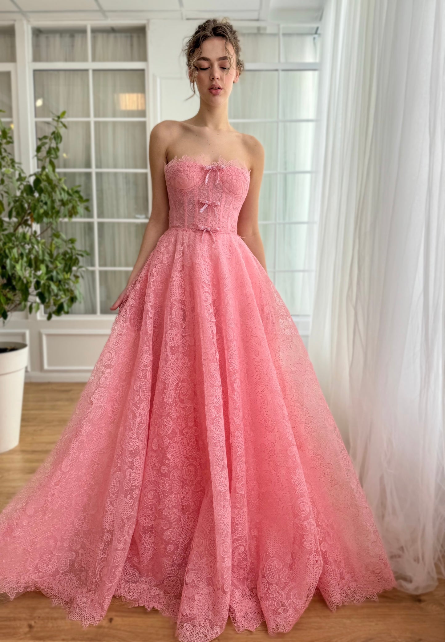 Pink A-Line dress with no sleeves