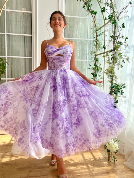 fitted lace wedding dress Violet Sky Midi Dress– Teuta Matoshi