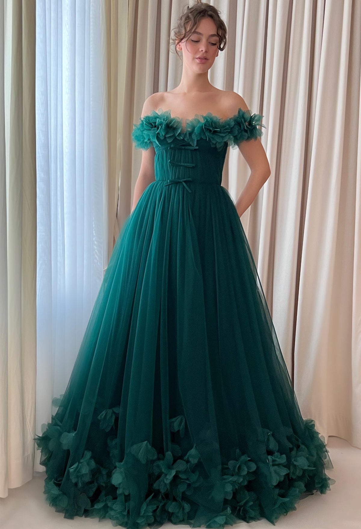 Teal Breeze Tulle Gown – Teuta Matoshi