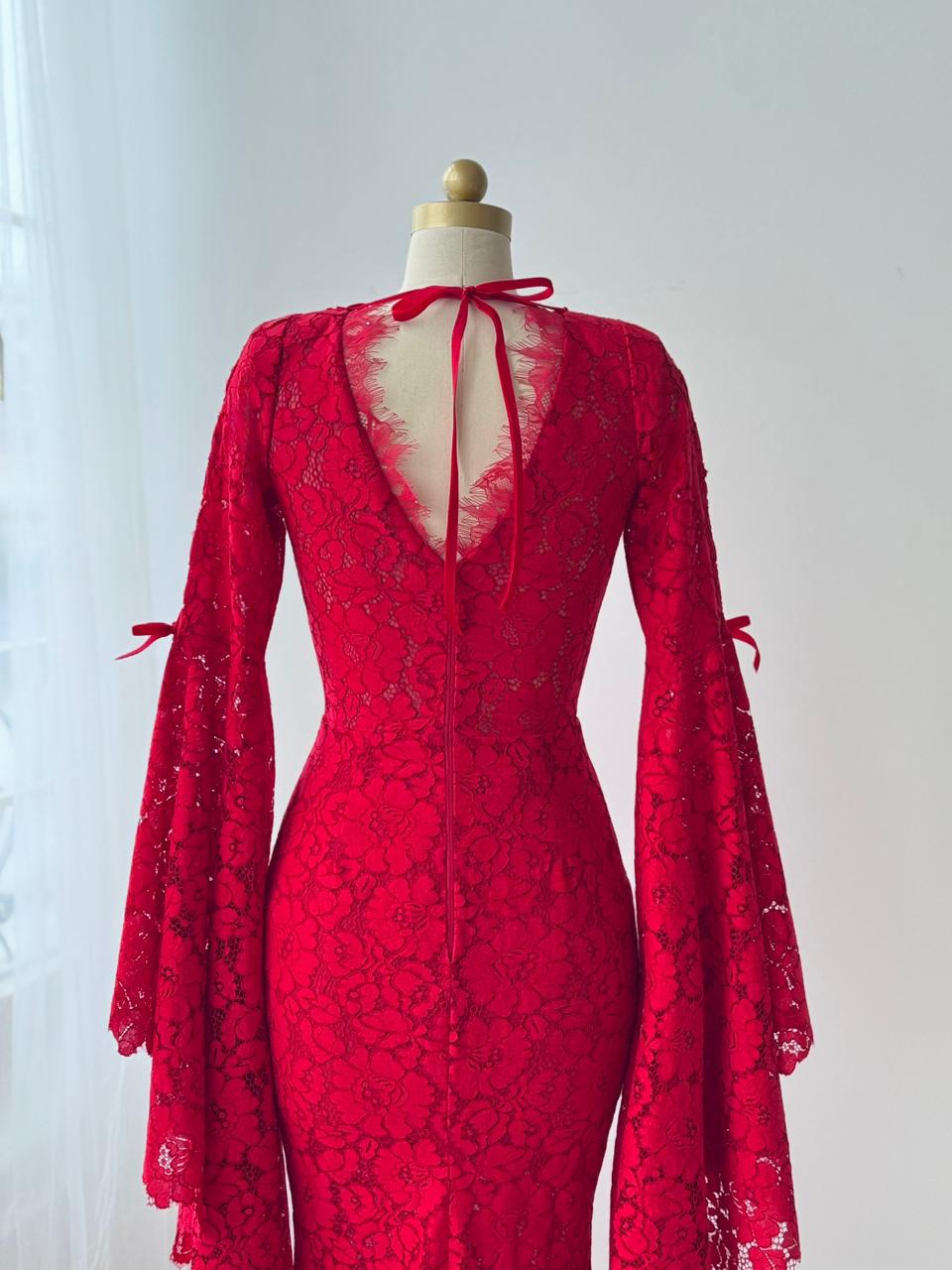 Scarlet Lace Mermaid Gown Teuta Matoshi Scarlet Lace Mermaid Gown Teuta Matoshi