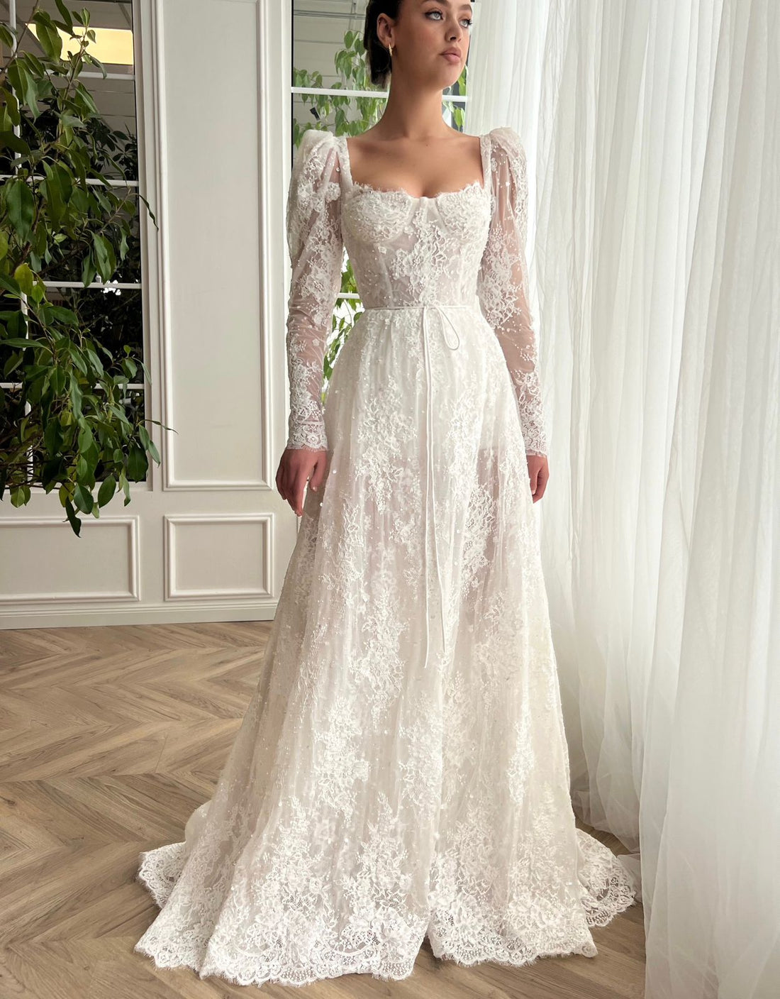 Lace Reverie Tiered Midi Dress 83023-Yellow main image 0
