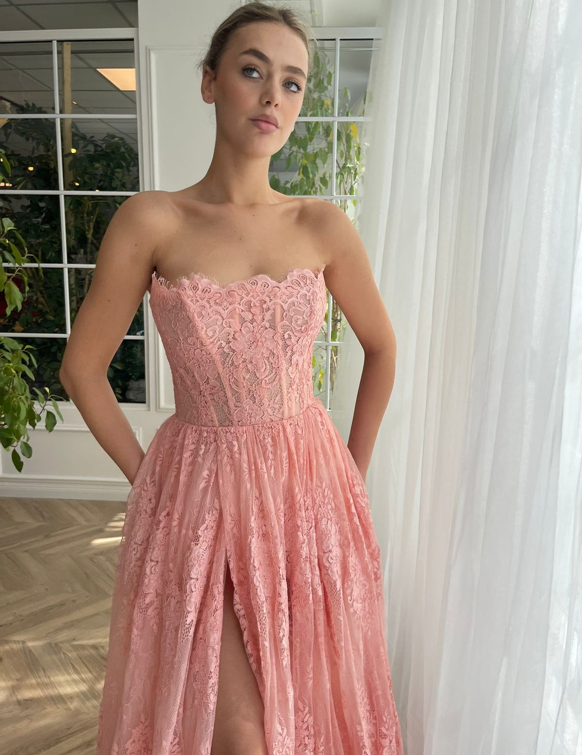 Pink A-Line dress with no sleeves