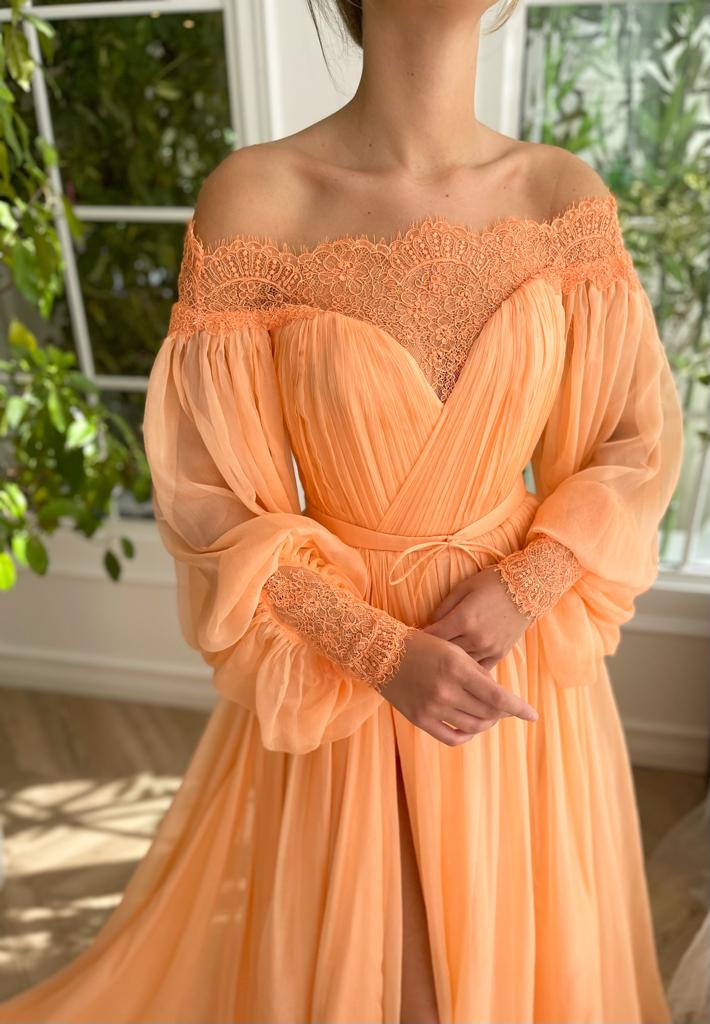 Bump Loving Daphne Off-shoulder Maternity Gown | Peach, Puff, Shell,  Sweetheart, Puff | Maternity gowns, Gowns, Aza fashion