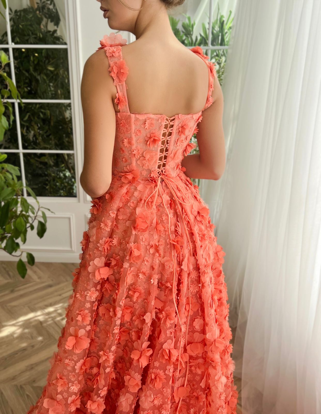 fantasia red dress Flowers Maxi in Mermaid Cove Petal-Papillon Fantasia Gown Teuta Matoshi