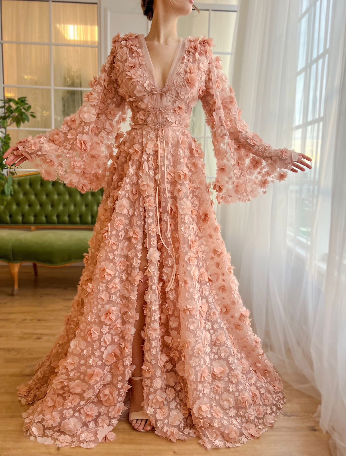 Peach Blossom Elegance Gown - Teuta Matoshi