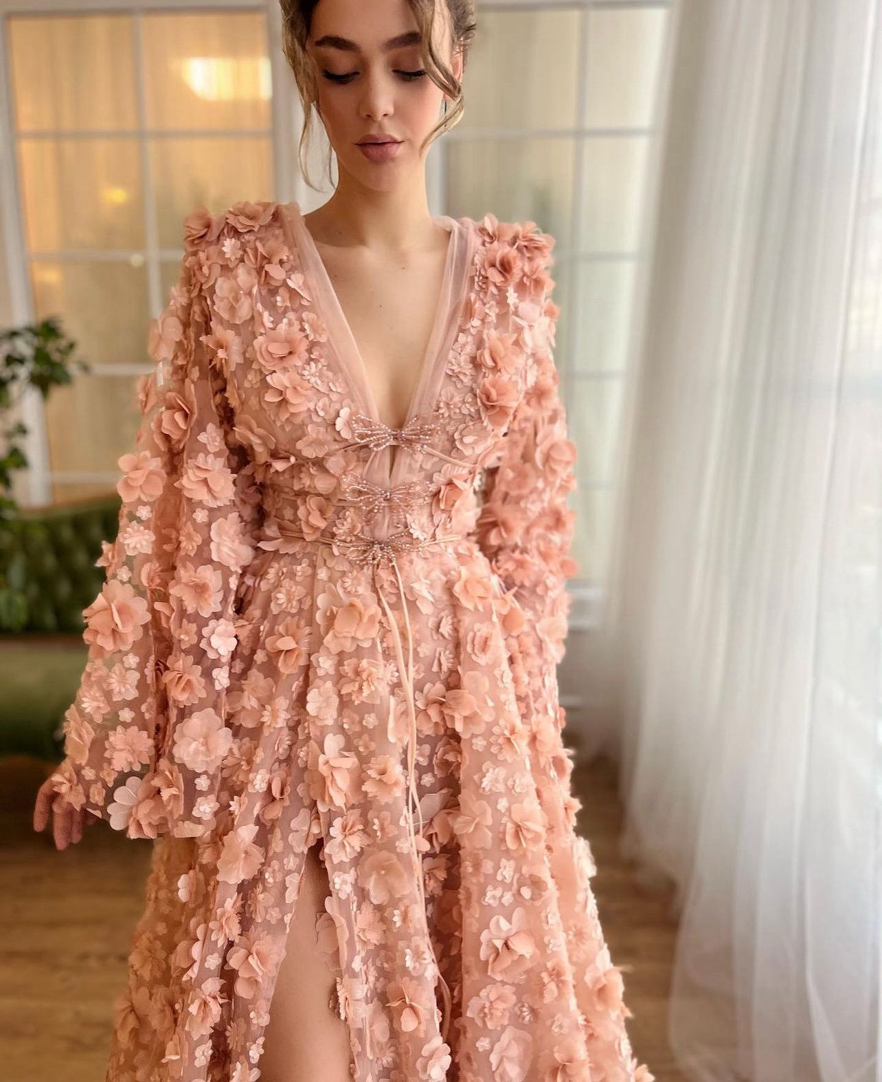 Peach Blossom Elegance Gown - Teuta Matoshi