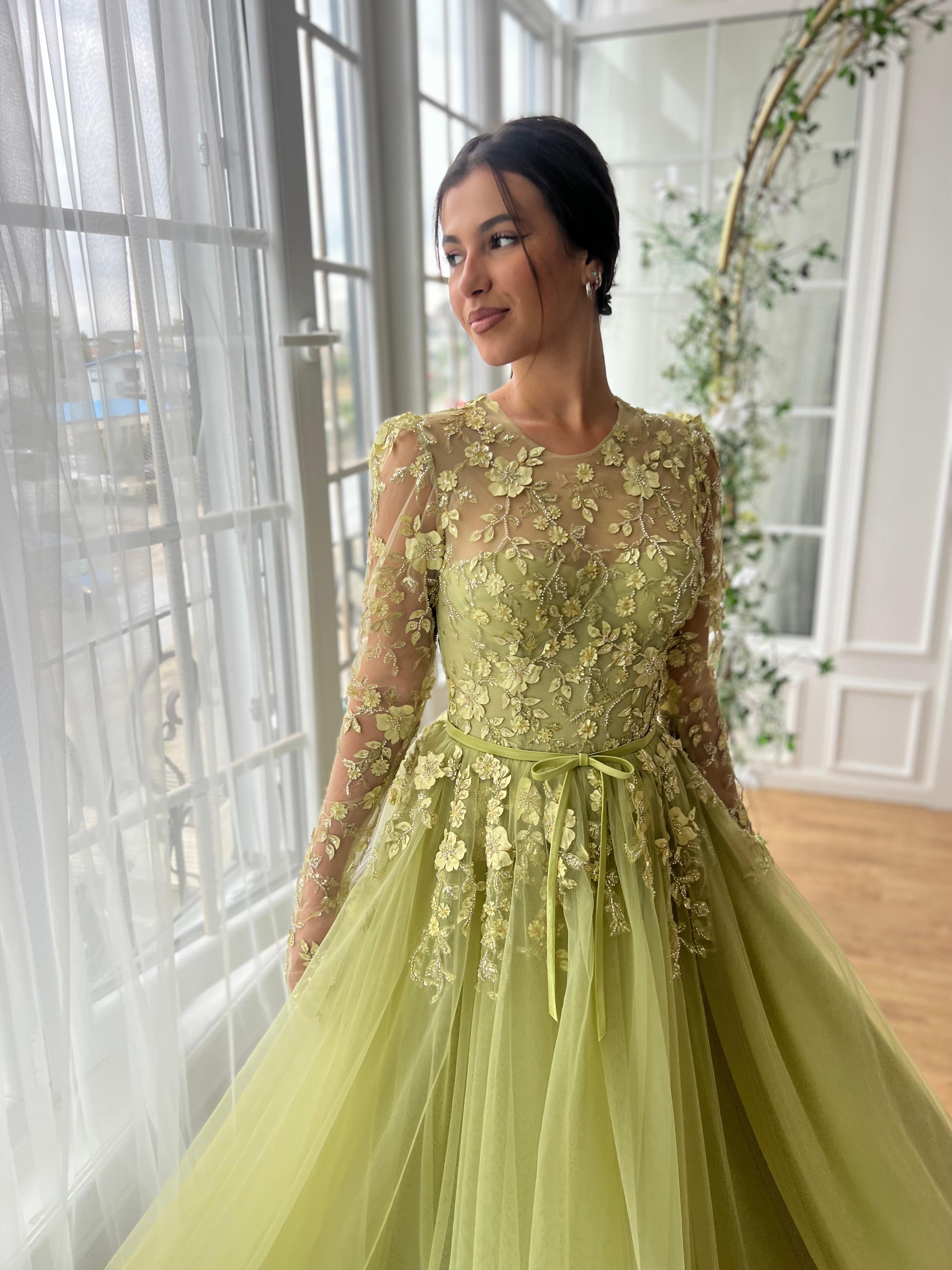 Olive Bloom Gown Teuta Matoshi Olive Bloom Gown Teuta Matoshi