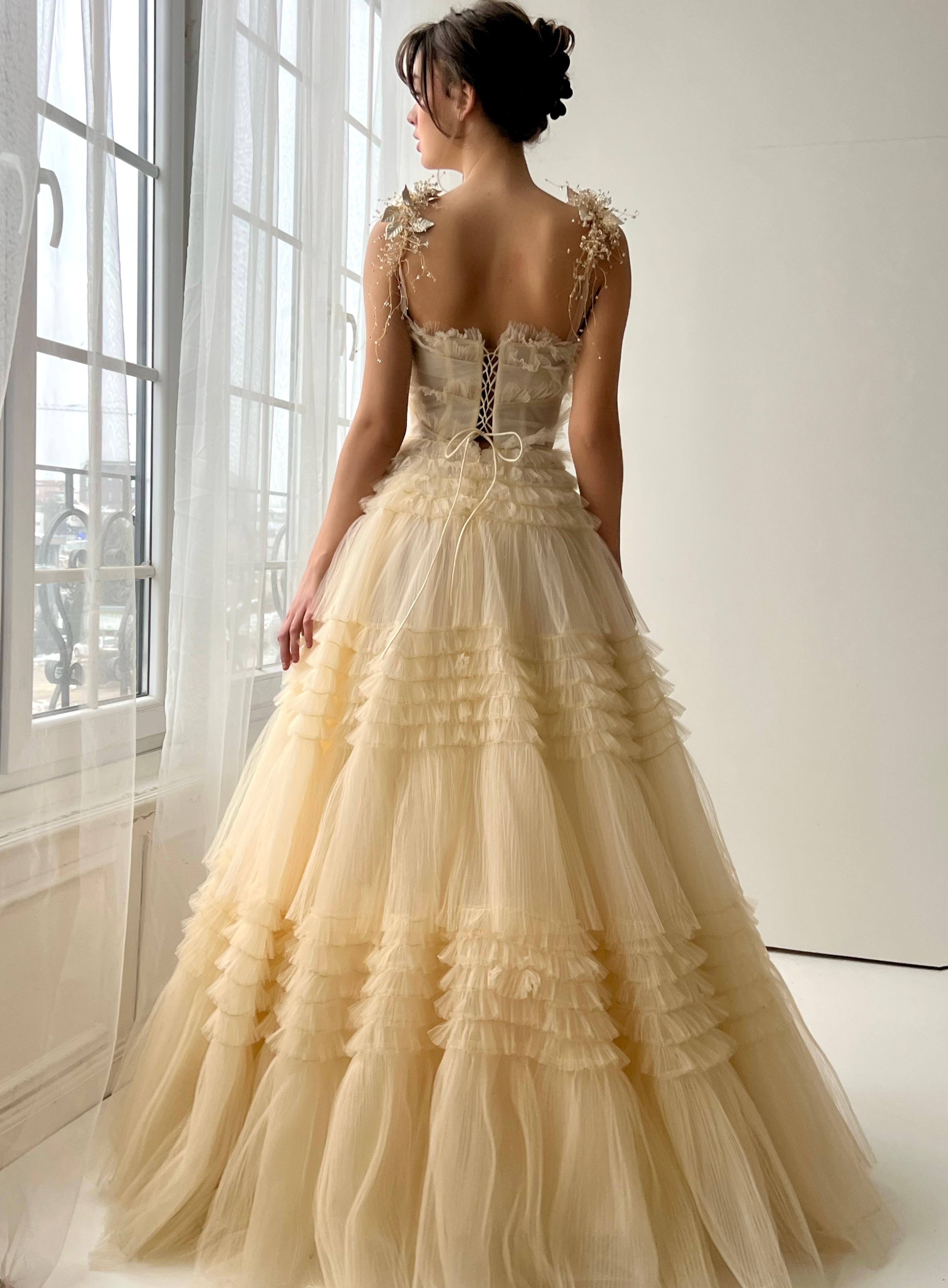 Sunlit Ruffle Gown Teuta Matoshi Sunlit Ruffle Gown Teuta Matoshi