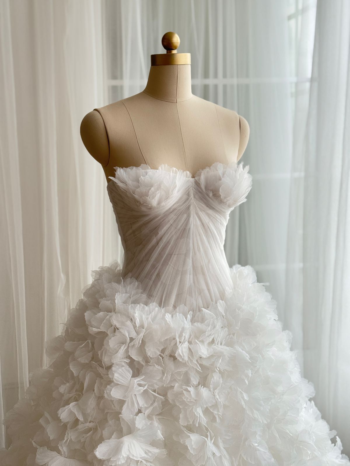 White A-Line dress with embroidered flowers and no sleeves