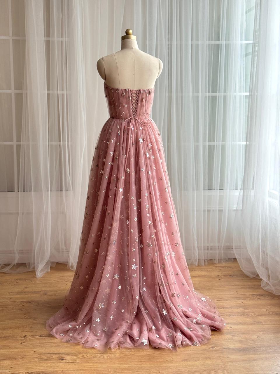Pink Starry Gown - Teuta Matoshi