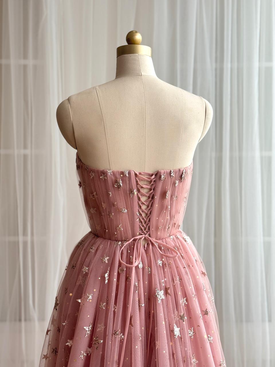 Pink Starry Gown - Teuta Matoshi