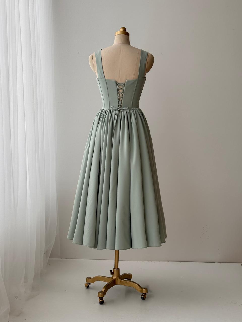 light green midi dress Mintelle Midi Dress– Teuta Matoshi