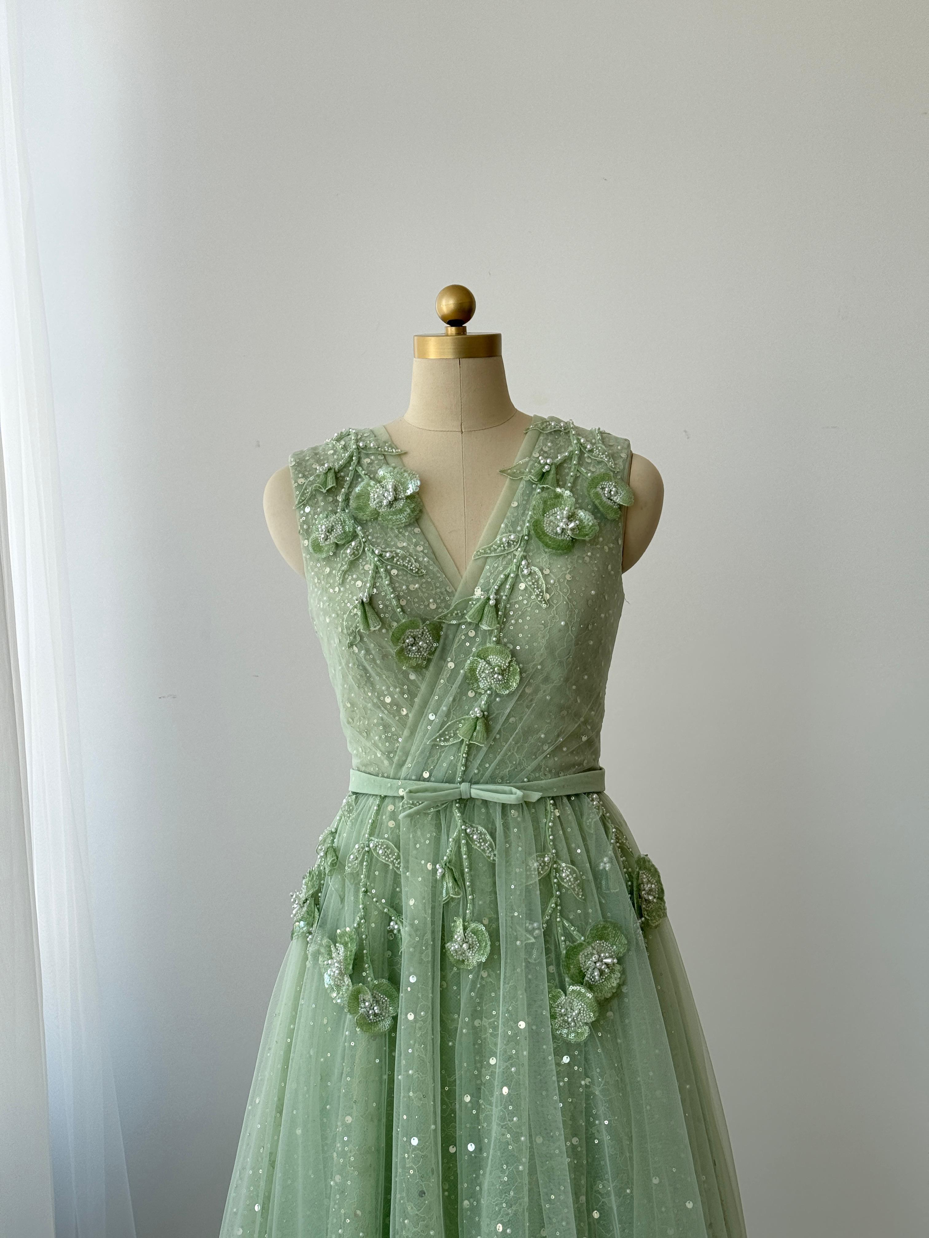 light green prom dresses Dressystars Mint Dress Tulle Lace Long Elegant Corset Formal Party Evening Dress US26W / Custom size Color All Teuta Matoshi
