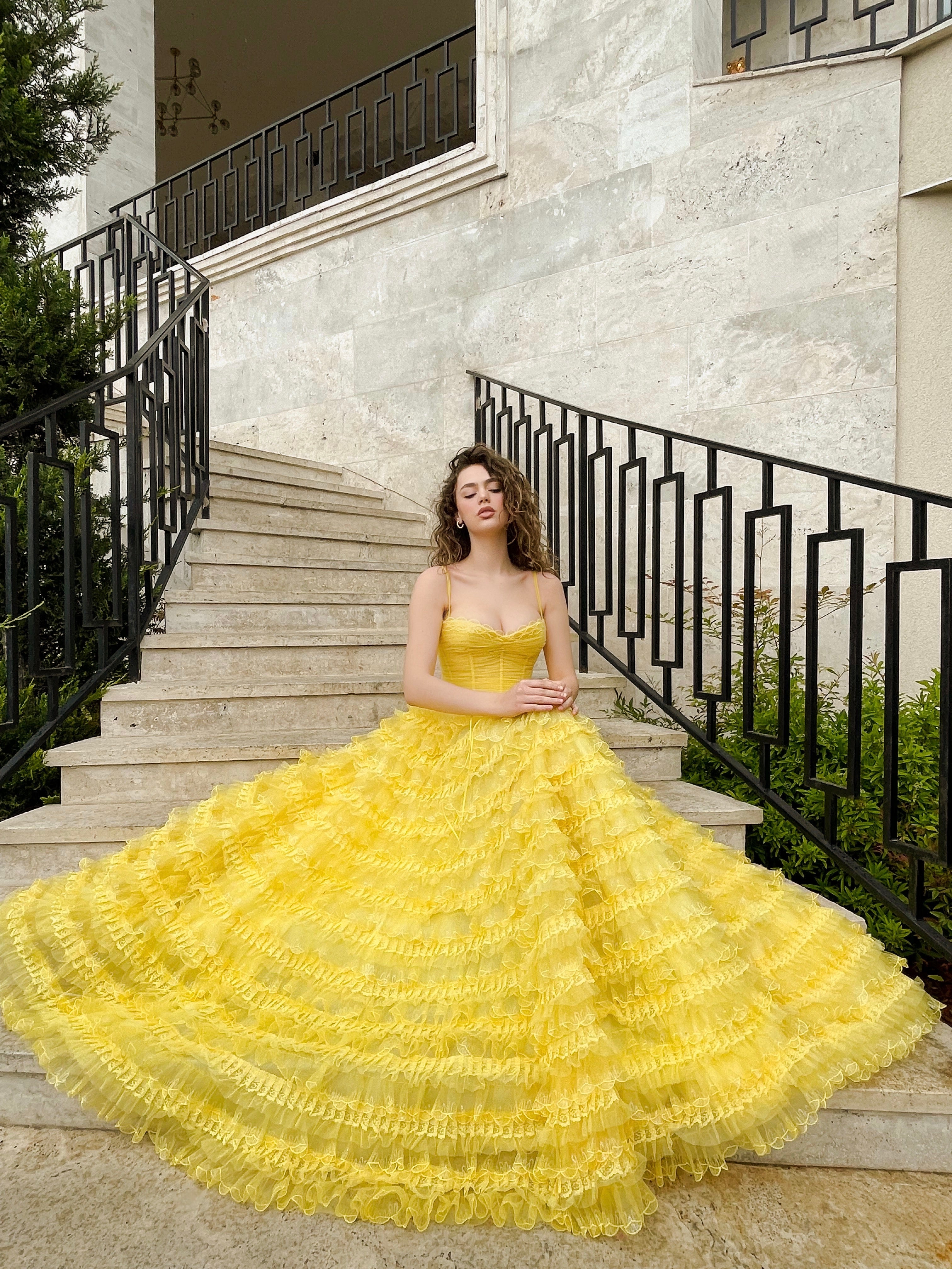 Yellow sales ball gown