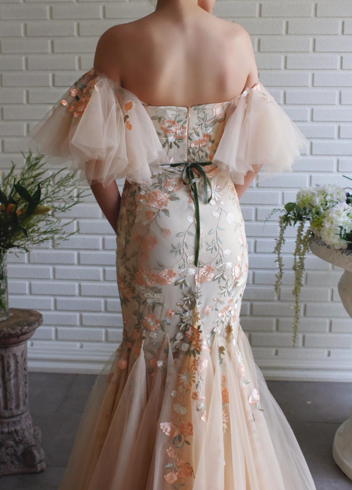 mermaid dress with flowers Long Mermaid Prom Dress with Flowers