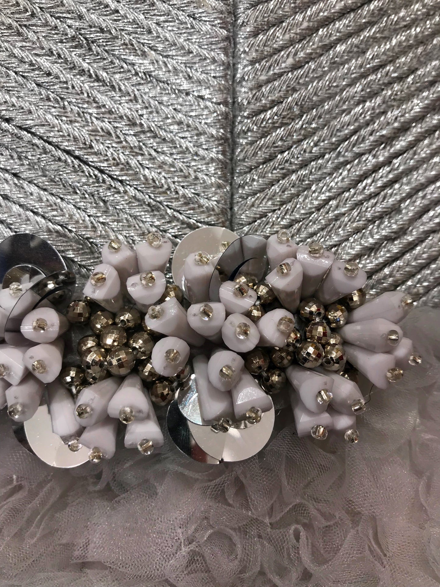Grey A-Line dress with embroidery and no sleeves