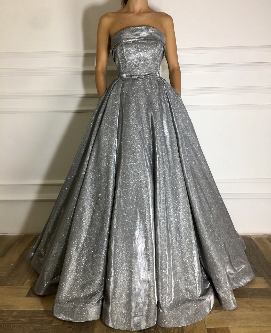 Grey A-Line dress with no sleeves