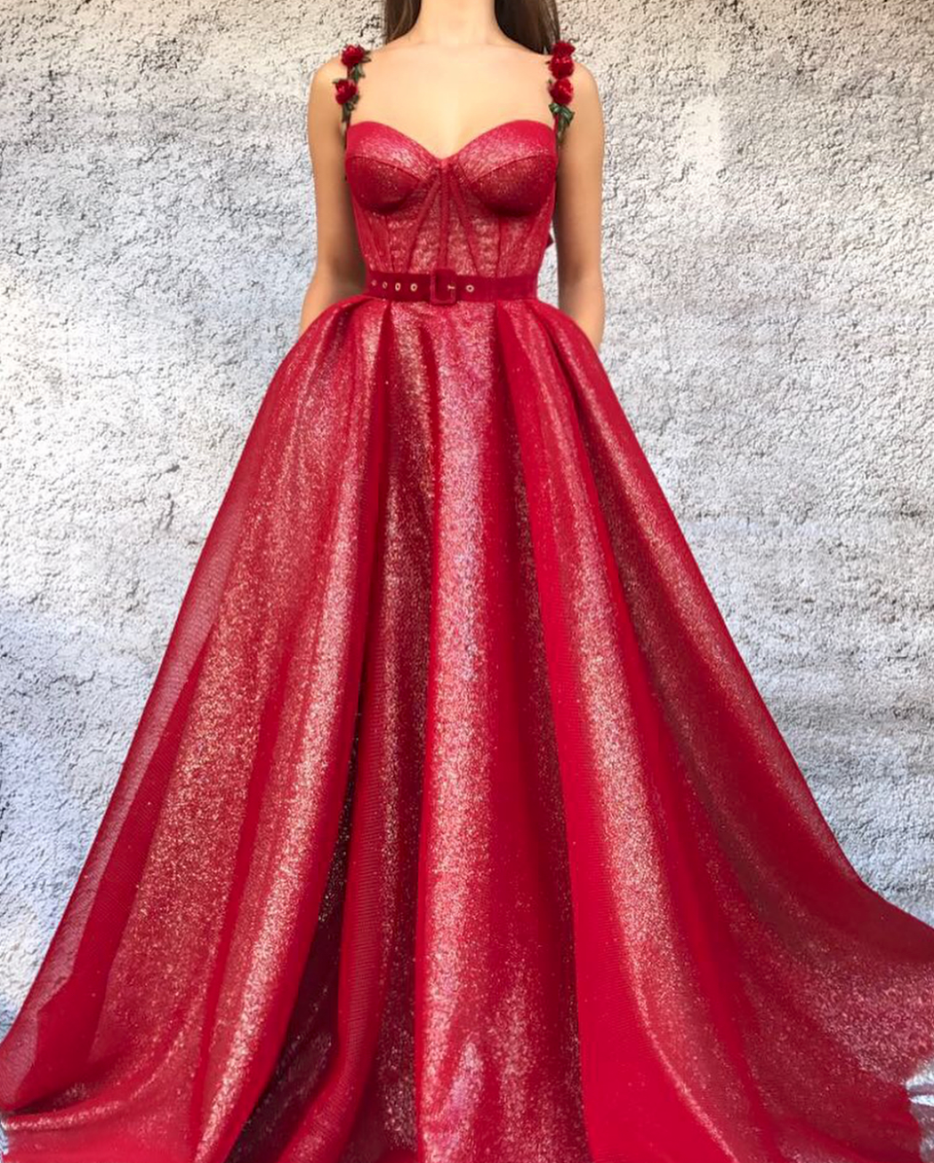 French Raspberry Gown Teuta Matoshi