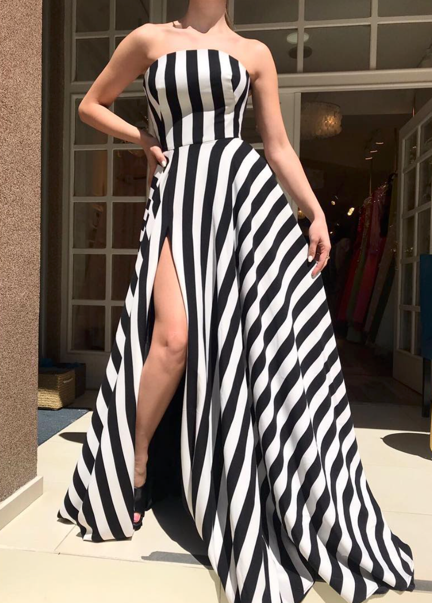 Black and white A-Line dress with no sleeves