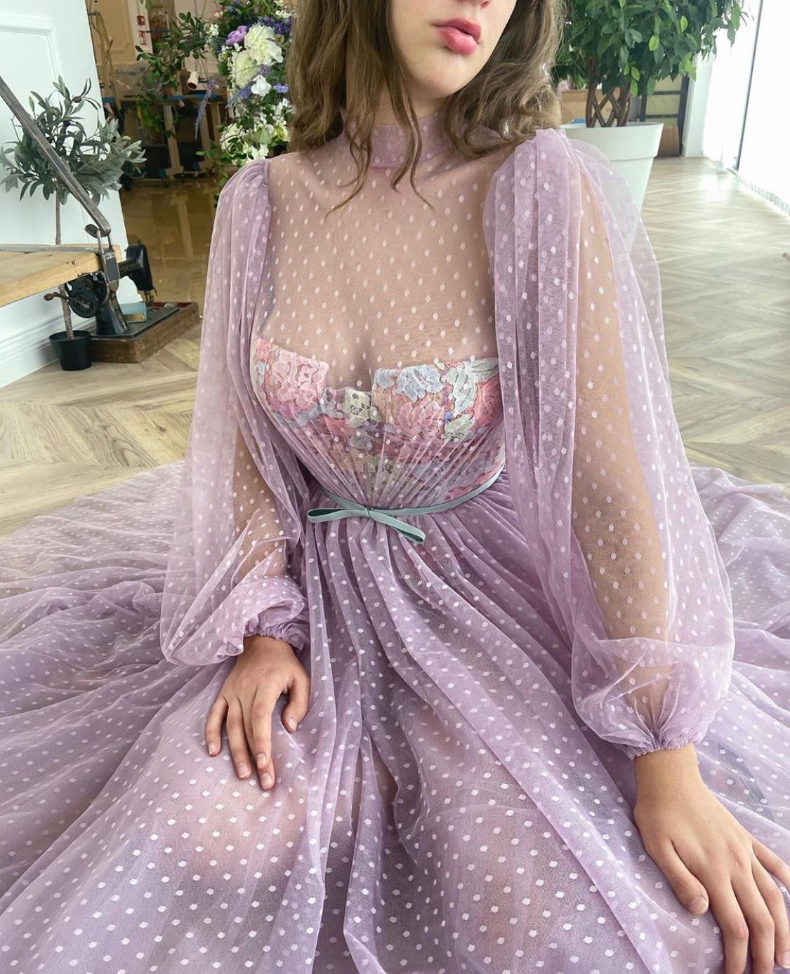 Lilac Dotted Dress Teuta Matoshi Lilac Dotted Dress Teuta Matoshi
