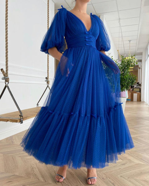 Cobalt Dotted Dress Teuta Matoshi