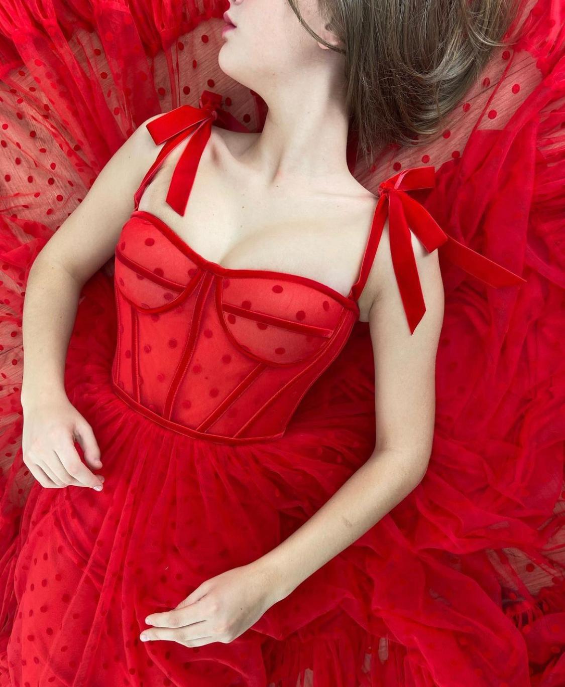 Scarlet Dotted Dress