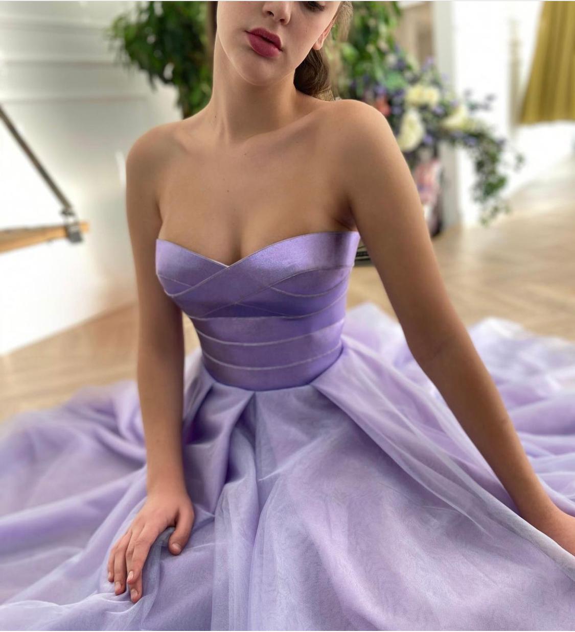 Purple midi dress with no sleeves