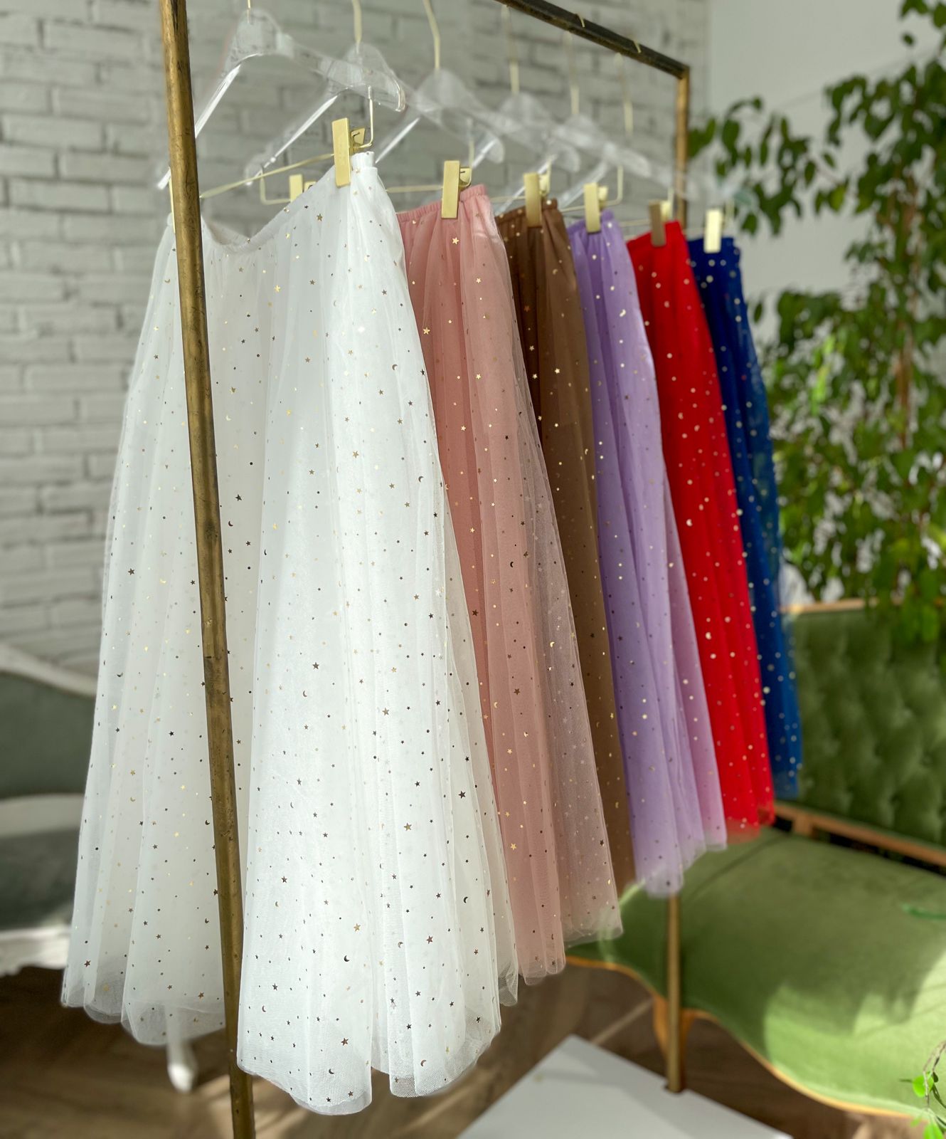 different colored starry skirts