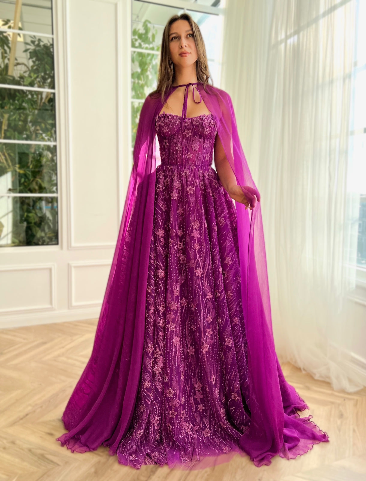 amethyst lace dress Amethyst- Flutter bodice- Floor Length Dress ( 6 Year