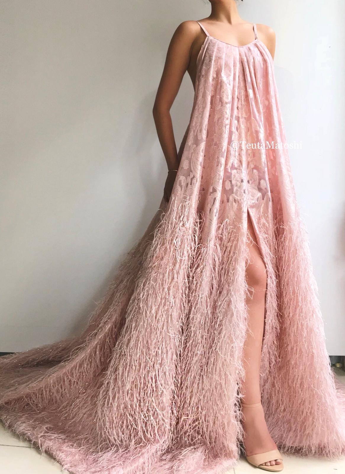 Pink sheath dress with spaghetti straps