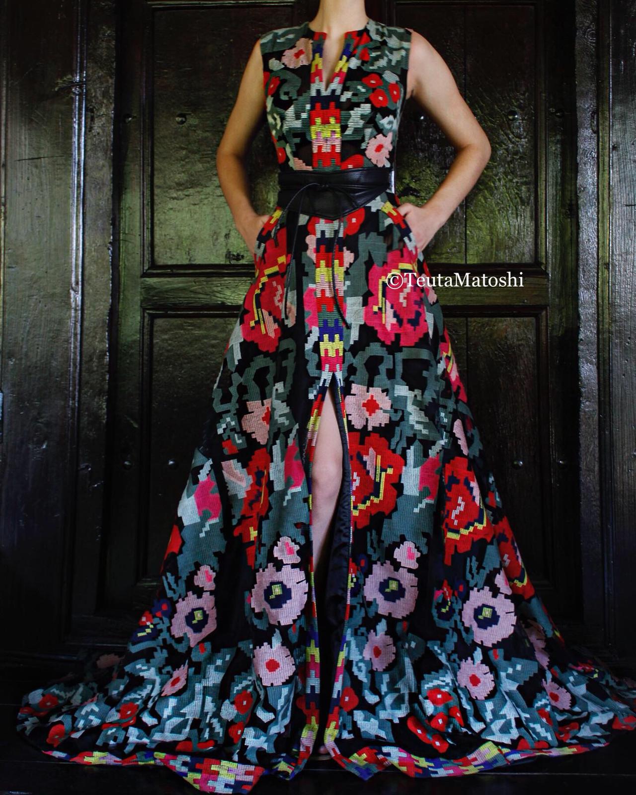 Colorful A-Line dress with no sleeves