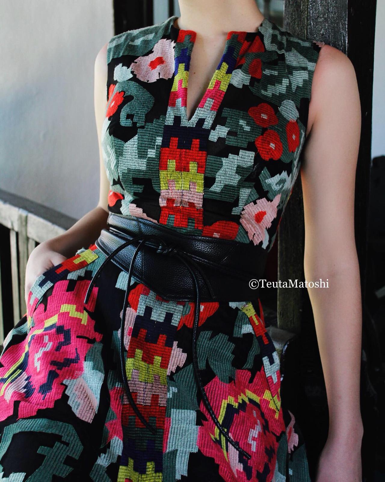 Colorful A-Line dress with no sleeves